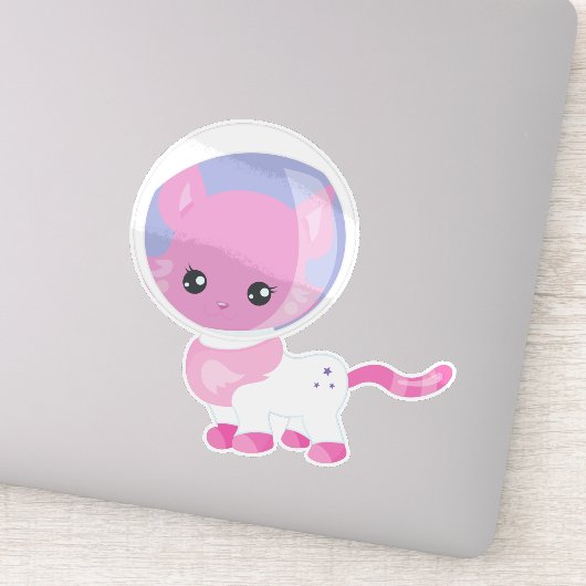 Ruimtecat, Cute Cat, Cosmonaut, Astronaut, Ruimtev Sticker (Detail)