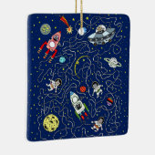 Ruimtecat Maze Game voor kinderen Keramisch Ornament (Rechts)