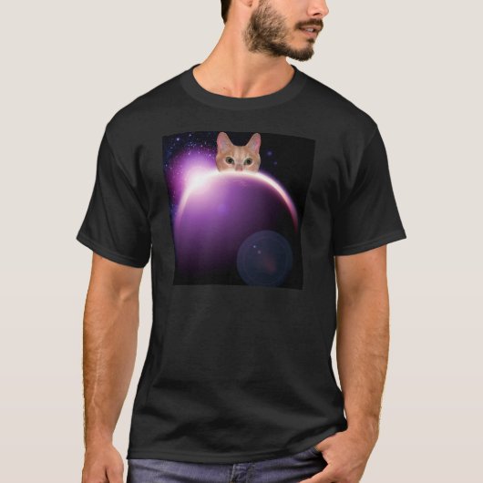 Ruimtecat Planet LOL Funny Mannen Shirt (Voorkant)