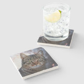 Ruimtecat Stenen Onderzetter (Zijkant)