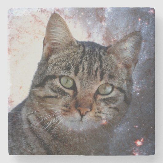 Ruimtecat Stenen Onderzetter (Voorkant)