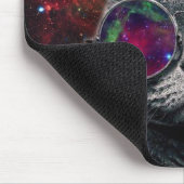 Ruimtecat Wearing Goggles voor de melkweg Muismat (Hoek)