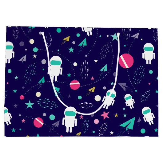 Ruimtecentrales en astronaut groot cadeauzakje (Achterkant)