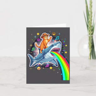 Ruimtecowboy Kat Ridder Haai Regenboog Xel Kunst Kaart
