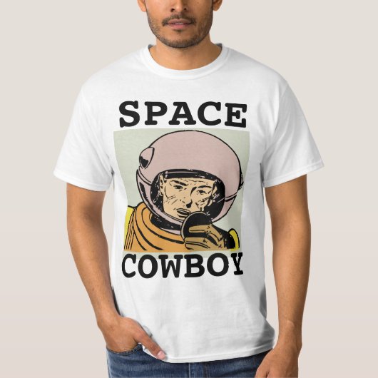 RUIMTECOWBOY MANNEN RETRO 1970'S T-SHIRTS (Voorkant)