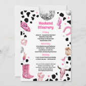 Ruimtecowgirl Discotheek Rodeo Bachelorette Weeken Kaart (Achterkant)