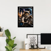 Ruimtedeskundige Kat 3D Pop-Up Muurkunst Poster (Thuiskantoor)