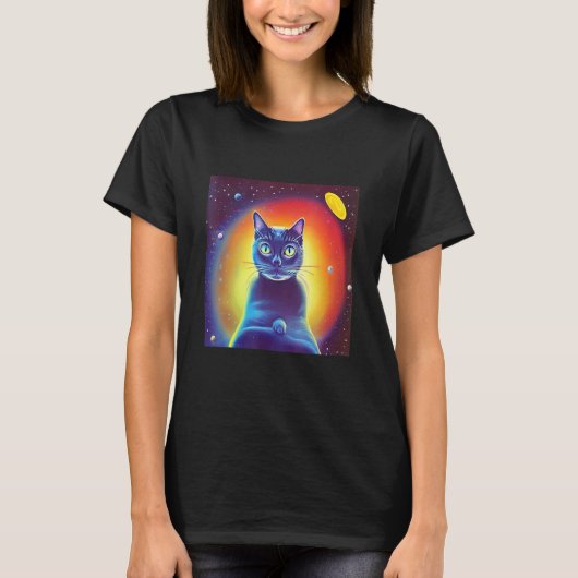 Ruimtedier Kitty Kat Kittens Sciencefiction Felien T-shirt (Voorkant)