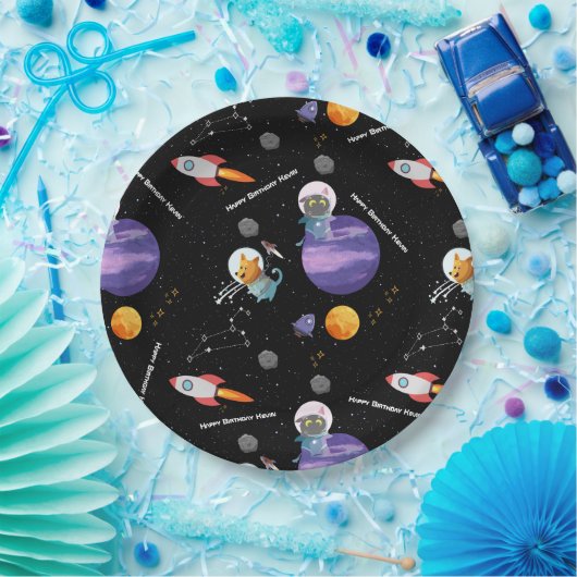  ruimtedieren Borden op jaarpapier Papieren Bordje (Feest)