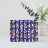 Ruimtedieren, dieren in de ruimte, astronauten briefkaart (Staand voorkant)