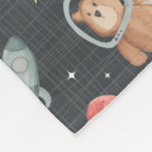 Ruimtedieren - donkerstalen blauwe textuur fleece deken (Hoek)