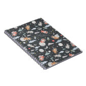 Ruimtedieren - donkerstalen blauwe textuur notitieboek (Rechterzijde)