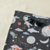 Ruimtedieren - donkerstalen blauwe textuur strandlaken (In situ)