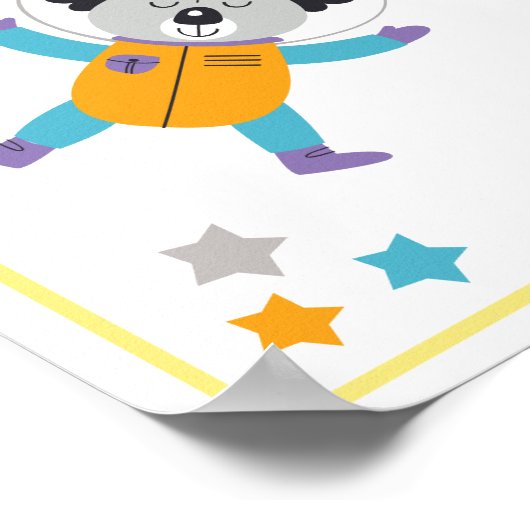 Ruimtedieren Kunst drukt Koala af Poster (Hoek)