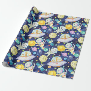 Ruimtedieren Verpakkingspapier Cadeaupapier