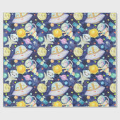 Ruimtedieren Verpakkingspapier Cadeaupapier (Vlak)