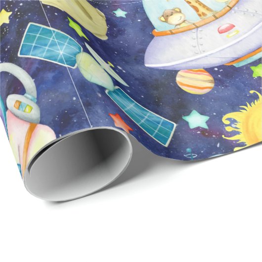 Ruimtedieren Verpakkingspapier Cadeaupapier (Rol Hoek)