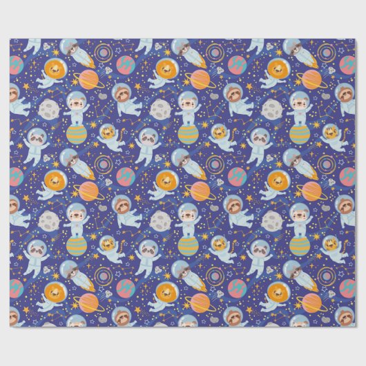 Ruimtedieren Verpakkingspapier Cadeaupapier (Vlak)