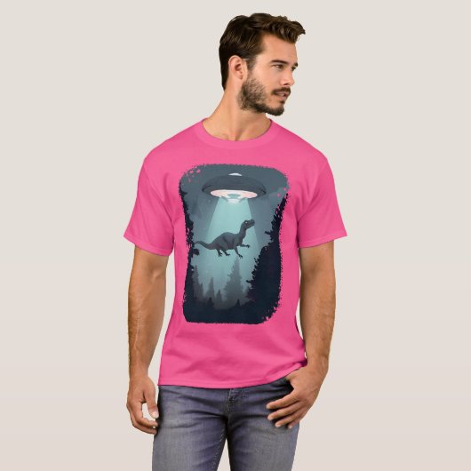 Ruimtedinosaurus Ufo T-shirt (Voorkant volledig)