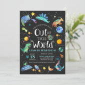 Ruimtedinosaurus uit deze wereld melkweg-dag kaart (Staand voorkant)