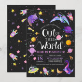 Ruimtedinosaurus uit deze wereld melkweg-dag kaart (Voorkant / Achterkant)