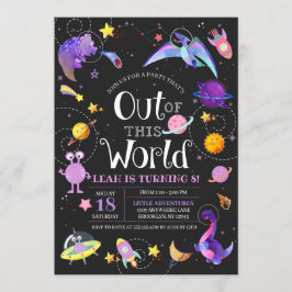 Ruimtedinosaurus uit deze wereld melkweg-dag kaart