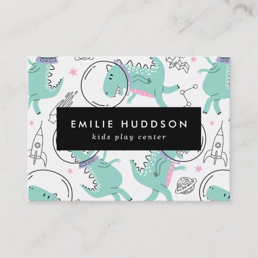 Ruimtedinosaurussen, Kinder speelcentrum, activite Visitekaartje (Voorkant)