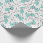 Ruimtedinosaurussen, Schattigee dinosaurussen, rui Cadeaupapier (Hoek)