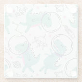 Ruimtedinosaurussen, Schattigee dinosaurussen, rui Glazen Onderzetter (Achterkant)