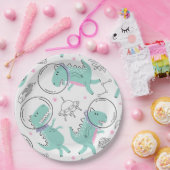 Ruimtedinosaurussen, Schattigee dinosaurussen, rui Papieren Bordje (Feest)