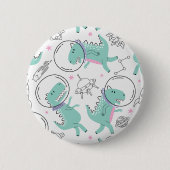 Ruimtedinosaurussen, Schattigee dinosaurussen, rui Ronde Button 5,7 Cm (Voorkant)