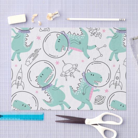 Ruimtedinosaurussen, Schattigee dinosaurussen, rui Tissuepapier (Craft)