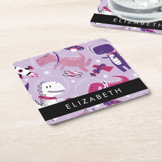 Ruimtedinosaurussen, Schattigee dinosaurussen, Ste Kartonnen Onderzetters (Schuin)