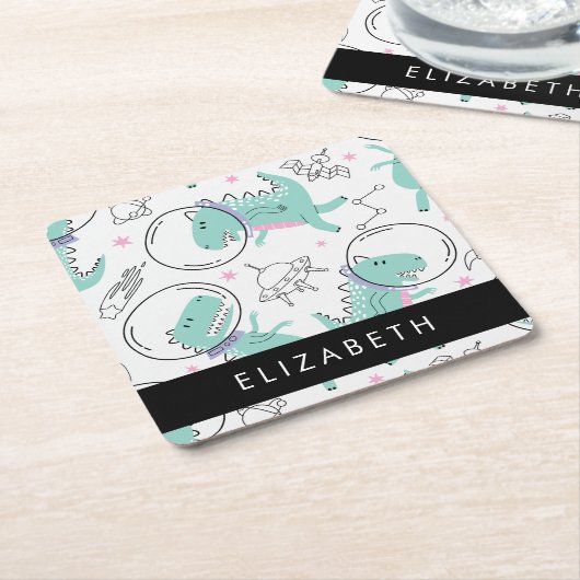 Ruimtedinosaurussen, Schattigee dinosaurussen, Ste Kartonnen Onderzetters (Schuin)