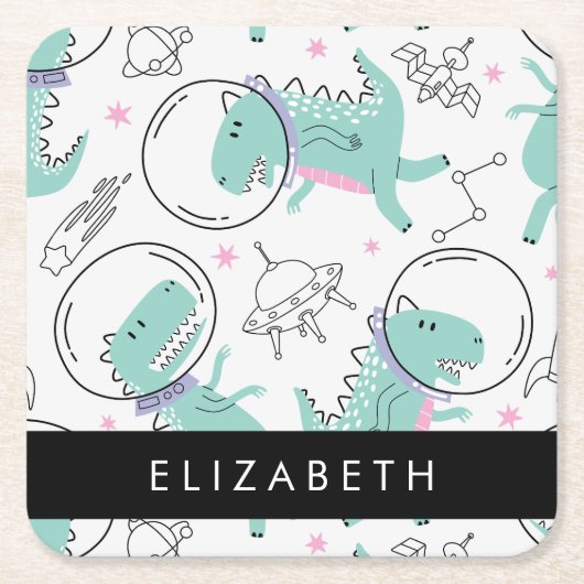 Ruimtedinosaurussen, Schattigee dinosaurussen, Ste Kartonnen Onderzetters (Voorkant)