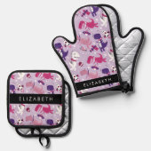 Ruimtedinosaurussen, Schattigee dinosaurussen, Ste Ovenwant & Pannenlap Set (Voorkant / Achterkant)