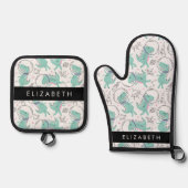 Ruimtedinosaurussen, Schattigee dinosaurussen, Ste Ovenwant & Pannenlap Set (Voorkant)