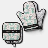 Ruimtedinosaurussen, Schattigee dinosaurussen, Ste Ovenwant & Pannenlap Set (Voorkant / Achterkant)