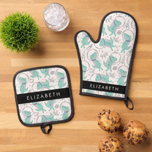 Ruimtedinosaurussen, Schattigee dinosaurussen, Ste Ovenwant & Pannenlap Set (Top down)