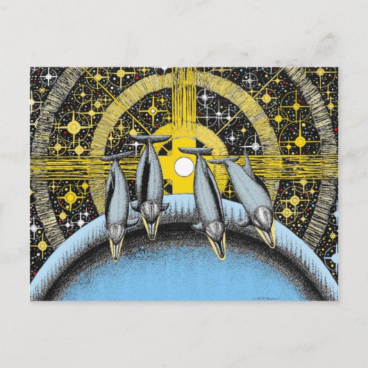 Ruimtedolfijnen Briefkaart (Voorkant)