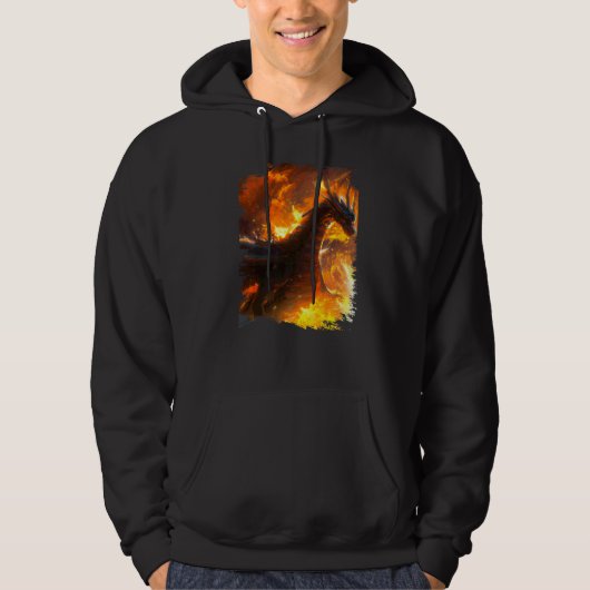 Ruimtedraak die vuur spuwt hoodie (Voorkant)