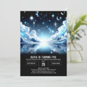 Ruimtefantasie Hemelse Digitale Verjaardag Kaart (Staand voorkant)