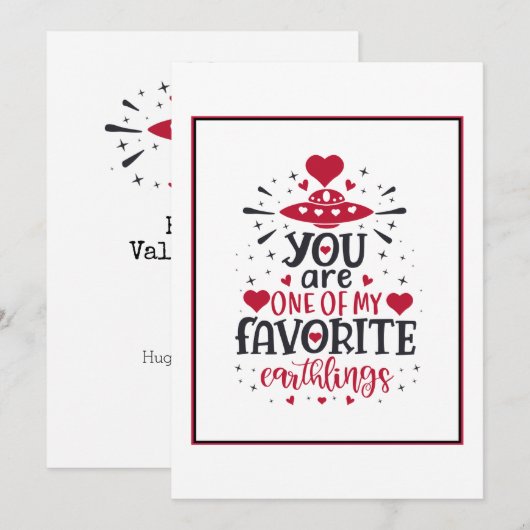 Ruimtefavoriet menselijke vun Harde Valentijn groe Feestdagenkaart (Voorkant / Achterkant)