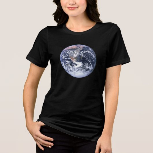  ruimtefoto Aarde Tri-Blend Shirt (Voorkant)
