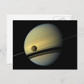 Ruimtefoto van Saturnus & Titan Cassini Briefkaart (Voorkant / Achterkant)