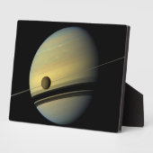 Ruimtefoto van Saturnus & Titan Cassini Fotoplaat (Zijkant)