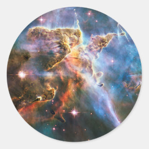 Ruimtegalaxiale nebula. Universe sterren. Hubble N Ronde Sticker