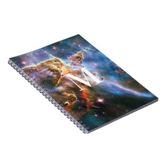 Ruimtegalaxiale nebula. Universe sterren. Monogram Notitieboek (Rechterzijde)