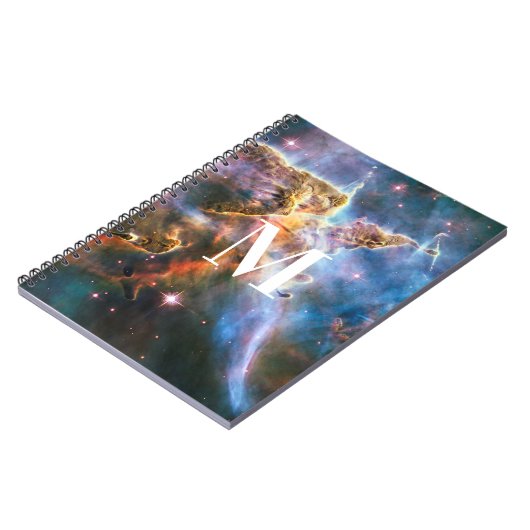 Ruimtegalaxiale nebula. Universe sterren. Monogram Notitieboek (Linkerzijde)