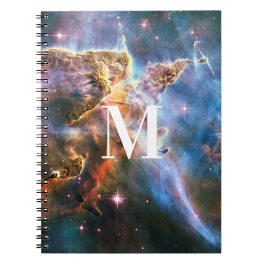 Ruimtegalaxiale nebula. Universe sterren. Monogram Notitieboek (Voorkant)